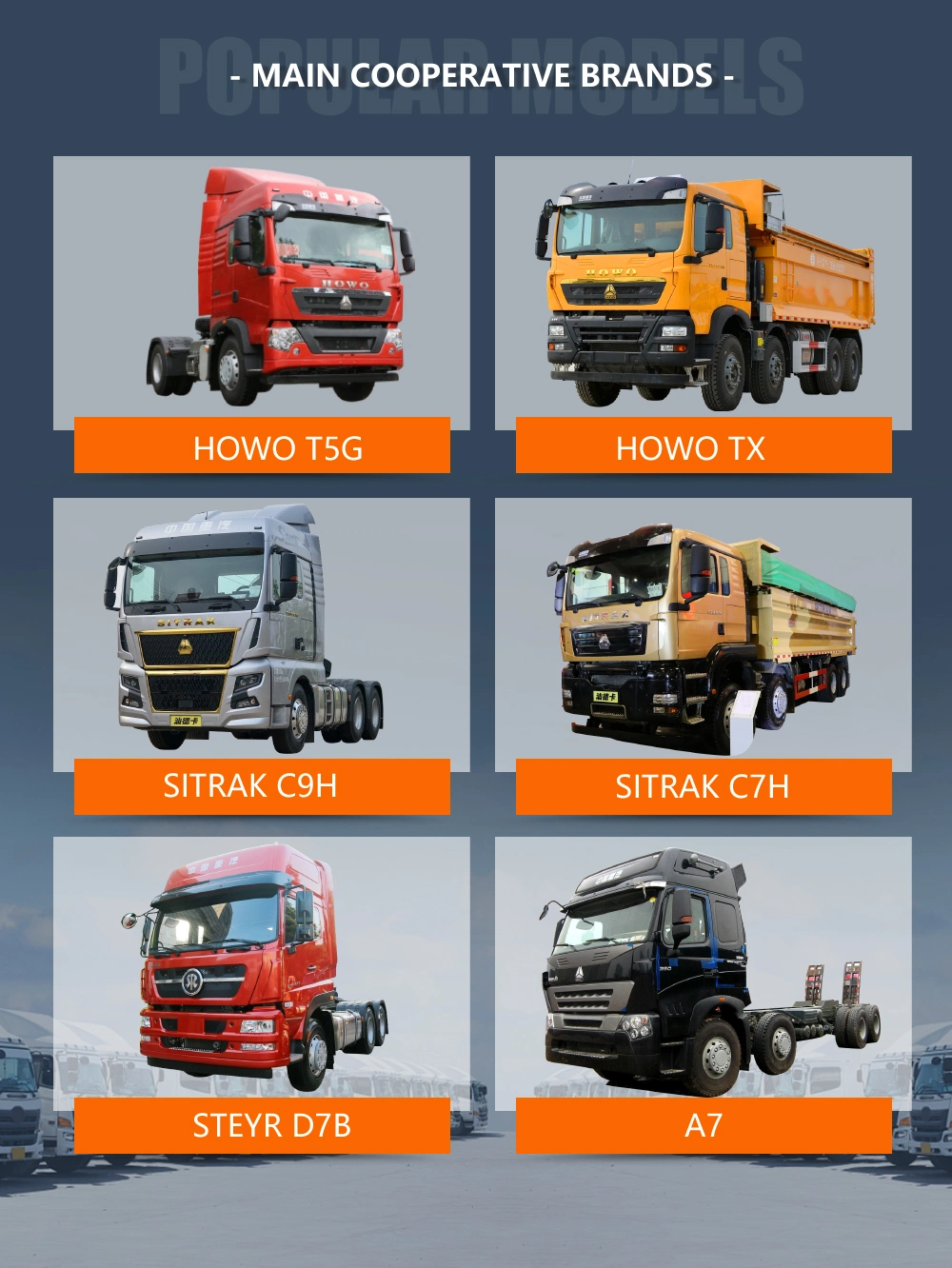 Weichai FAW Shacman/Beiben/Benz/Sitrak /Steyr/ Hohan/Shacman/Foton/Komatsu /Volvo/Sinotruck HOWO Trailer Tractor Mining Dump Truck Spare Parts